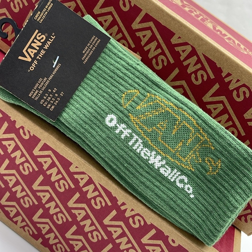 Vans Green Ribbed Crew Socks - Picture 5 of 16